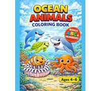 Ocean Animals Coloring Book for Kids Ages 4-6 with BONUS ABC Alphabet & Numbers: Cute Dolphin, Shark, Turtle, Octopus and Sea Creatures Coloring Pages ... (Smash Kids Coloring & Learning Series)