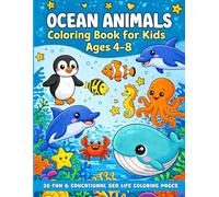 Ocean Animals: Coloring Book for Kids Ages 4-8