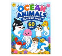 Ocean Animals Dot-to-Dot Coloring Book: 30 Fun Trace & Color Activities for Kids Ages 3-6 Featuring Cute Ocean Animals and Sea Creatures
