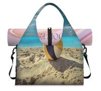 Ocean Beach - Bolsa deportiva de voleibol para mujeres y hombres, bolsa de viaje con compartimento para zapatos, bolsa de hombro para yoga, gimnasio, viajes, color, L, Organizador de bolsas