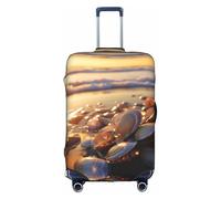 Ocean Beach - Funda protectora para maleta, diseño de mejillones y perlas es adecuada para equipaje de entre 45 y 81 cm, Blanco, L