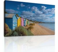 Ocean Beach Lodge - Lienzo decorativo para pared, clásico, paisaje costero, pintura para sala de estar, sofá, entrada, dormitorio, guardería, multicolor, decoración de pared para el hogar, 88,9 x 61