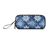 Ocean Beach Ocean Style Safari - Estuche de nailon con diseño de copos de nieve, estuche de gran capacidad para adolescentes, niñas, papelería escolar para niños de secundaria