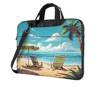 Ocean Beach Palm - Funda para laptop de 15.6 pulgadas, funda para portátil con correa para el hombro, portátil, a prueba de golpes, funda protectora para computadora portátil para mujeres y hombres