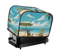 Ocean Beach Palm Toaster Cover 2 rebanadas, tostadora de mar Hawaii acogedora con bolsillo, resistente a las manchas, a prueba de polvo, protector de electrodomésticos pequeños
