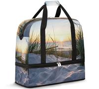 Ocean Beach Sunset - Bolsa de viaje para mujeres y hombres, bolsa de viaje plegable para playa, fin de semana, bolsa de 47 L para deportes, gimnasio, yoga, color, 47 L, Organizador de bolsas