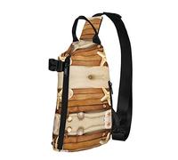 Ocean Beach Theme Cute Bees Diagonalmente Sling Bag, Crossbody Sling Backpack Shoulder Chest Bag para Mujeres Hombres, Travel Hiking Daypack
