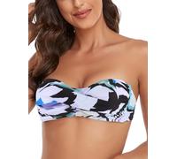 Ocean Blues Traje de baño sin tirantes para mujer, parte superior de bikini bandeau