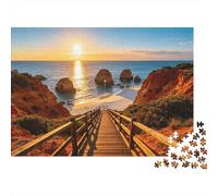 Ocean Boardwalk Jigsaw Puzzles 1000 Piezass Material Reciclado Coastal Scenery Adulto Jigsaws Developing Boy & Girl‘s Intelligence Juego Padre-Hijo Activity 70x50cm/1000pcs