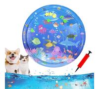 Ocean Breeze Splashland for Cats, 25/40Inchs Cat Waterbed Toy with Fish, Cat Play Pool with Fish, Interactive Pet Toy for Indoor Outdoor Cats in Summer (40Inchs-I)