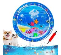 Ocean Breeze Splashland for Cats, 25/40Inchs Cat Waterbed Toy with Fish, Cat Play Pool with Fish, Interactive Pet Toy for Indoor Outdoor Cats in Summer (25Inchs-C)