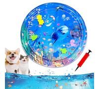 Ocean Breeze Splashland for Cats, 25/40Inchs Cat Waterbed Toy with Fish, Cat Play Pool with Fish, Interactive Pet Toy for Indoor Outdoor Cats in Summer (25Inchs-B)