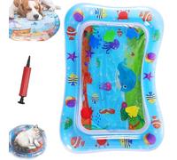 Ocean Breeze Splashland for Cats, Interactive Pet Water Bed, Cat Play Pool with Fish, Thickened Anti-Scratch Water Mat for Indoor Cat Dog (Square Model 5)