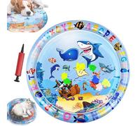 Ocean Breeze Splashland for Cats, Interactive Pet Water Bed, Cat Play Pool with Fish, Thickened Anti-Scratch Water Mat for Indoor Cat Dog (Large Round Model E)