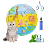 Ocean Breeze Splashland for Cats,Pet Water Bed for Dog,Cat Water Sensory Mat with Fish with Manual Air Pump,Thickened PVC, Anti-Scratch, Rapid Cooling for Both Indoor Outdoor in Summer (39in I)