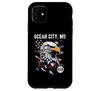 Ocean City Maryland - Bandera patriótica de Estados Unidos, diseño Vintage Carcasa para iPhone 11