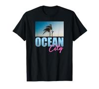 Ocean City Maryland Palmera Y Sky Beach Camiseta