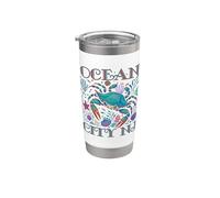 OCEAN CITY NEW JERSEY BLUE CRAB BEACH SOUVENIR DE VACACIONES Vaso térmico de acero inoxidable de doble pared