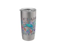 OCEAN CITY NEW JERSEY BLUE CRAB BEACH SOUVENIR DE VACACIONES Vaso térmico de acero inoxidable de doble pared