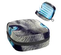 Ocean Color Eye Cat - Bolsa de almacenamiento portátil para servilletas sanitarias, Varios colores, 4.7x6.6x6.6 in/12x17x17 cm