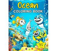 Ocean Coloring Book: 52 Underwater Sea Animals Coloring Pages for Children Ages 4-8