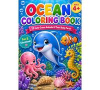 Ocean coloring book: color and learn aquatic animals' parts of body