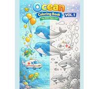 Ocean Coloring Book for Kids Ages 4-8: 60 Cute and Easy Underwater Kawaii Coloring Pages (Ocean Coloring Series)