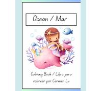 Ocean Coloring Book in Black and White Illustrative Style: Ocean Coloring Book for Kids | Bilingual English & Spanish