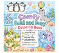 Ocean Comfy Bold and Easy Coloring Book | 56 Simple Ocean Themes & Animals Design | Ready to Color: Single-Sided Pages | Great Gift For Kids, Teens, ... Hold | Perfect for Relaxation & Stress Relief