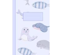Ocean Creatures Grid Notebook: 6x9 Quad Ruled Journal, Sea Life Animals and Fish Pattern Cover, 110 Pages for Daily Writing, School, and Notes