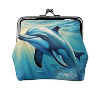 Ocean Dolphin Looking at You 1 Print Fashion Ms - Cartera de piel portátil con cierre de beso, bolsa de dinero, bonita bolsa de mano para mujer
