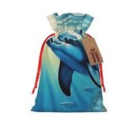 Ocean Dolphin Looking At You - Bolsa de regalo reutilizable de 1 pulgada y diseño de cordón que hacen que tu regalo sea más delicado