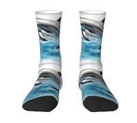 Ocean Dolphin Looking at You - Calcetines para hombre y mujer, suaves, transpirables, flexibles, cómodos con diseño elegante, el mejor regalo, blanco, Altoa única