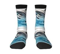 Ocean Dolphin Looking at You - Calcetines para hombre y mujer, suaves, transpirables, flexibles, cómodos con diseño elegante, el mejor regalo, 3 Negro, Altoa única
