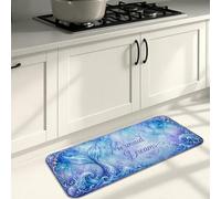 Ocean Dreams - Tapetes de cocina para piso, patrón de coral de sirena, tapetes suaves, acolchados de verano, cómodos, lavables, para fregaderos de cocina, lavandería, baño, 16 x 47 pulgadas