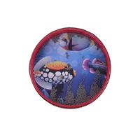 Ocean Drum - Tambor de madera maciza de 25,4 cm, marco de olas de mar, juguete musical de sonido suave, rojo/negro (rojo)