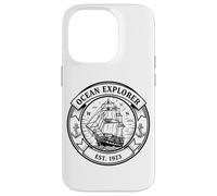 Ocean Explorer Ship Nautical Brújula Emblema Vintage Carcasa para iPhone 14 Pro