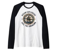 Ocean Explorers Navegan El Desconocido Capitán Marinero Camiseta Manga Raglan