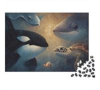 Ocean Friends Painting Rompecabezas Imposible,desafío para Adultos Juego Educativo 1000 Piezas Obra De Arte De Juego De para Adultos Y Niños A Partir De 12 Años 70x50cm/1000pcs