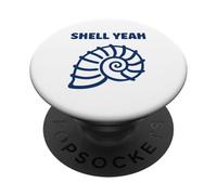 Ocean Funny Minimalist Shells Simple Quote Yeah Seashell PopSockets PopGrip Adhesivo