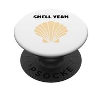 Ocean Funny Minimalist Shells Simple Quote Yeah Seashell PopSockets PopGrip Adhesivo