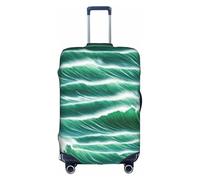 Ocean Green Wave Surf 01 - Funda elástica para equipaje extensible, antideslizante, color blanco, grande, blanco, L