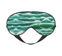 Ocean Green Wave Surf 01 Máscara de sueño para los ojos que bloquea perfectamente la luz para hombres y mujeres, suave y cómoda para viajar