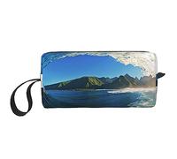 Ocean Green Wave Surf Bolsa de maquillaje de gran capacidad Bolsas de cosméticos Portátil Bolsa de almacenamiento de viaje Bolsa de aseo diario, Como se muestra en la imagen, Talla única, Organizador