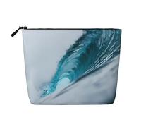 Ocean Green Wave Surf - Neceser de viaje versátil, bolsa de maquillaje de cáñamo falso, multiusos, organizador de accesorios cosméticos, Black, Talla única