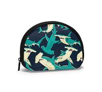 Ocean Hammerhead Sharks Pato de Goma con Gafas de Sol Monedero Carteras Cambiar Bolsa Funky Key Holder Cremallera Pequeñas Bolsas de Maquillaje cosmético