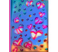 Ocean Hearts, Blue Ocean Heart, 200 Unlined, Bubble Detailed Page, 8x11, Hardcover Journal, Art Pad, Sketchbook, Drawing Book: Made With Hand-Drawn ... By: Artist Mary Elisabeth Linder @ MaryEMade