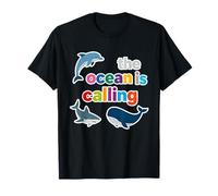 Ocean Is Calling Dolphin Shark Whale, Colorido diseño Marino Camiseta