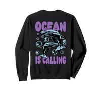 Ocean Is Calling Humpback Whale Life Backprint Sudadera