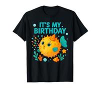Ocean Kids Party Celebration It's My Birthday Puffer Fish Camiseta